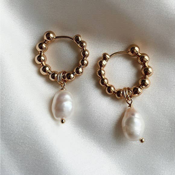 Bobble Pearl Hoops
