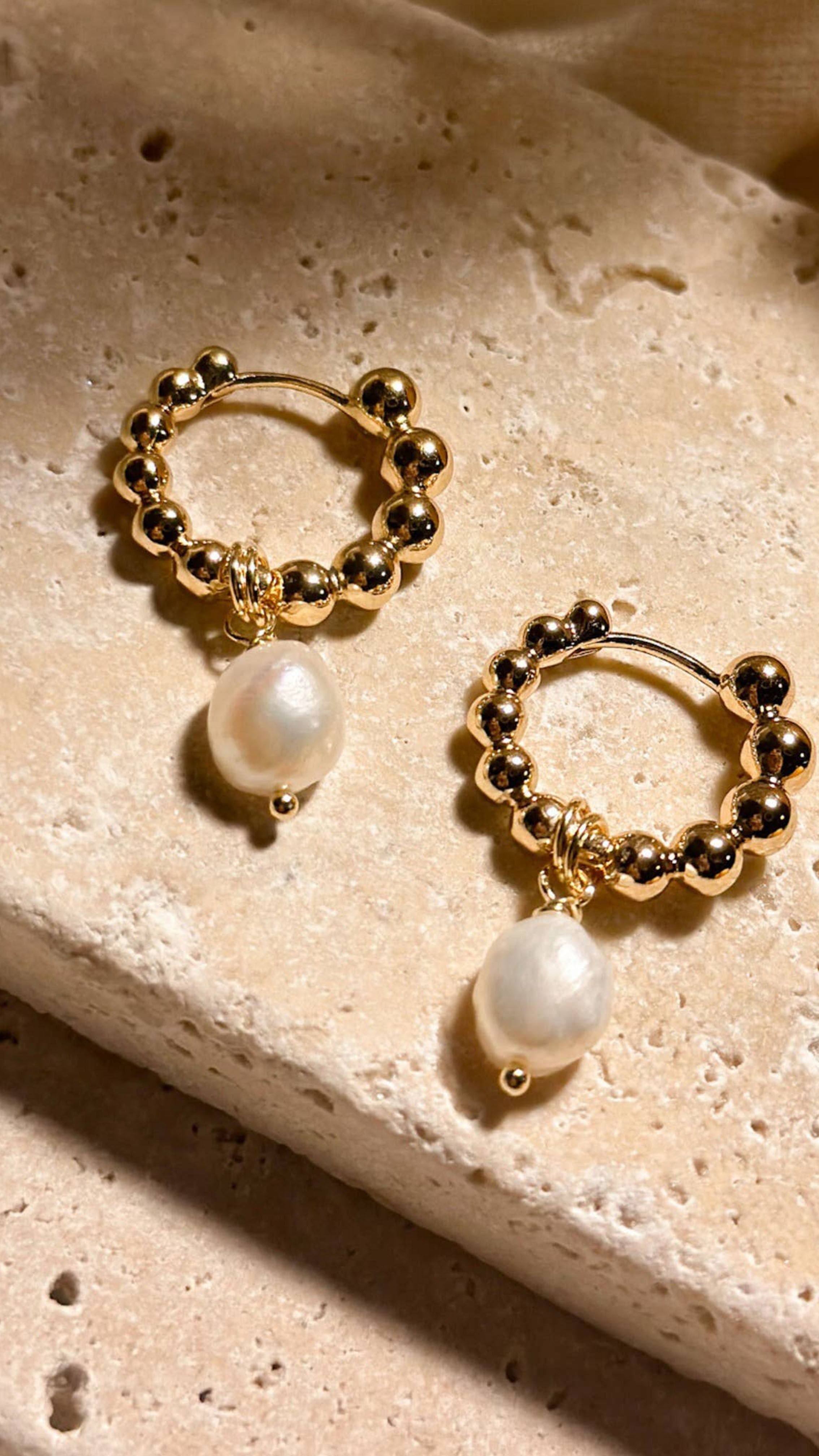 Bobble Pearl Hoops