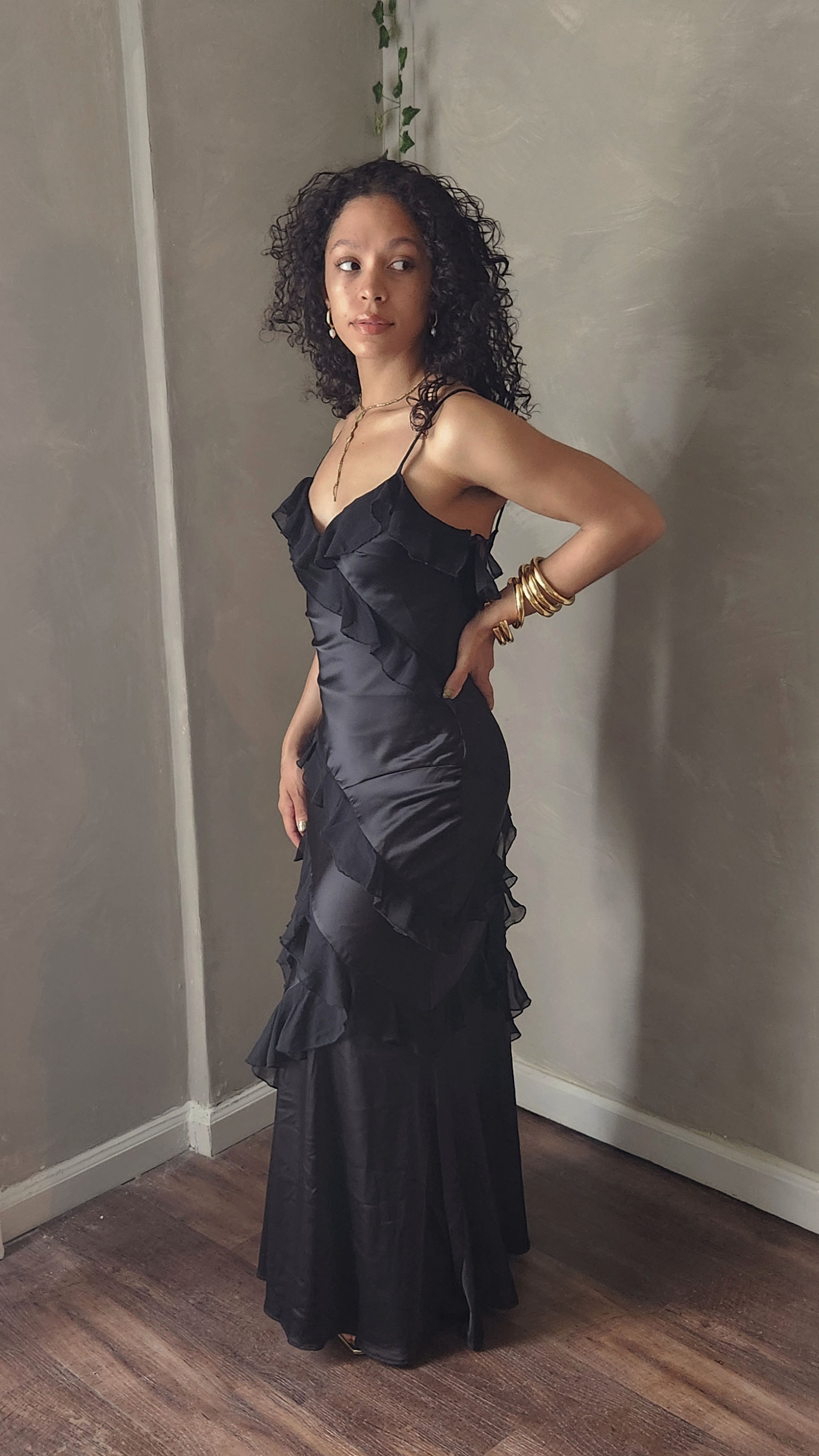 Fanni Ruffle Trim Maxi Dress