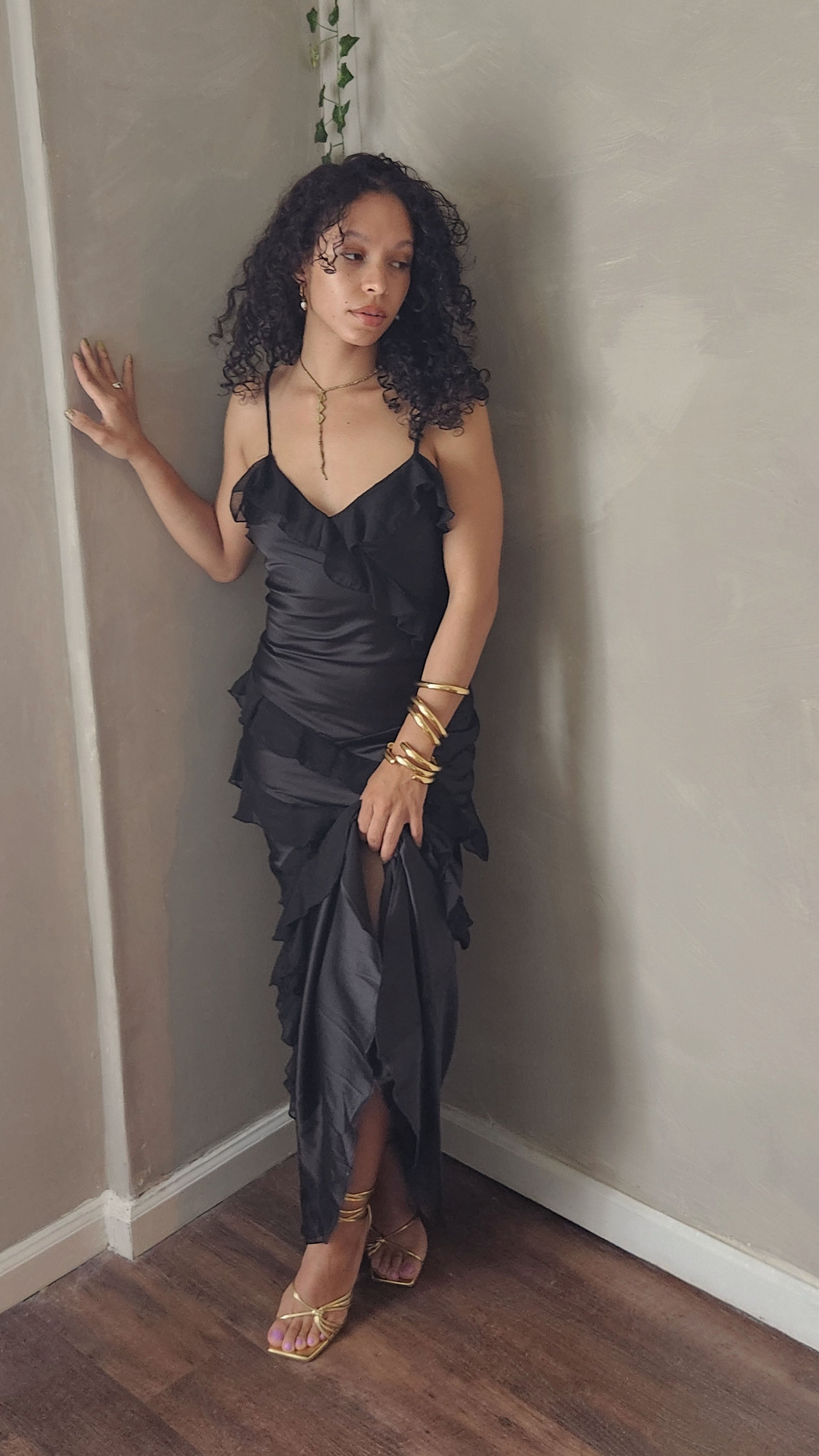 Fanni Ruffle Trim Maxi Dress