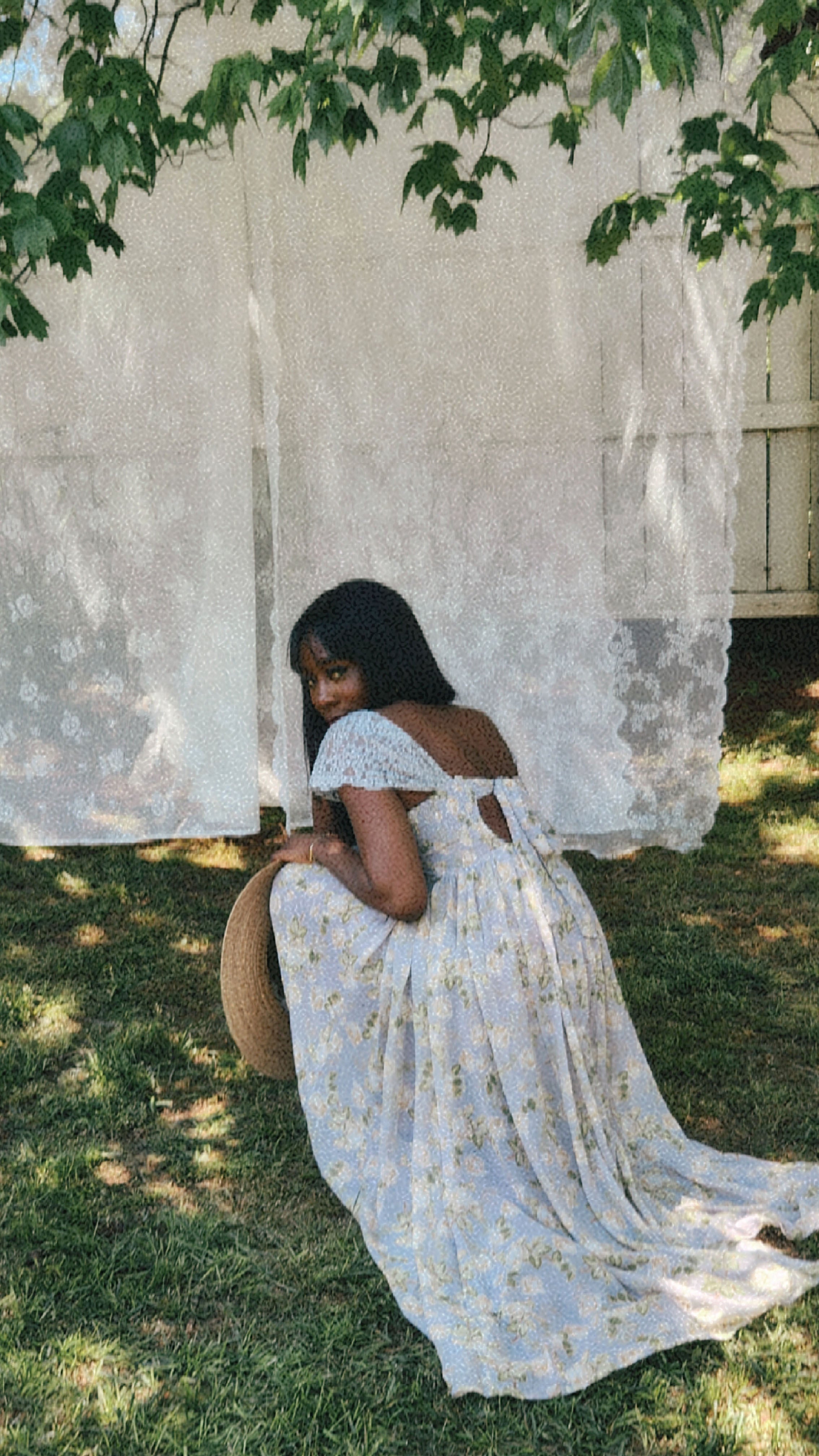 Floral Rays Paneled Maxi