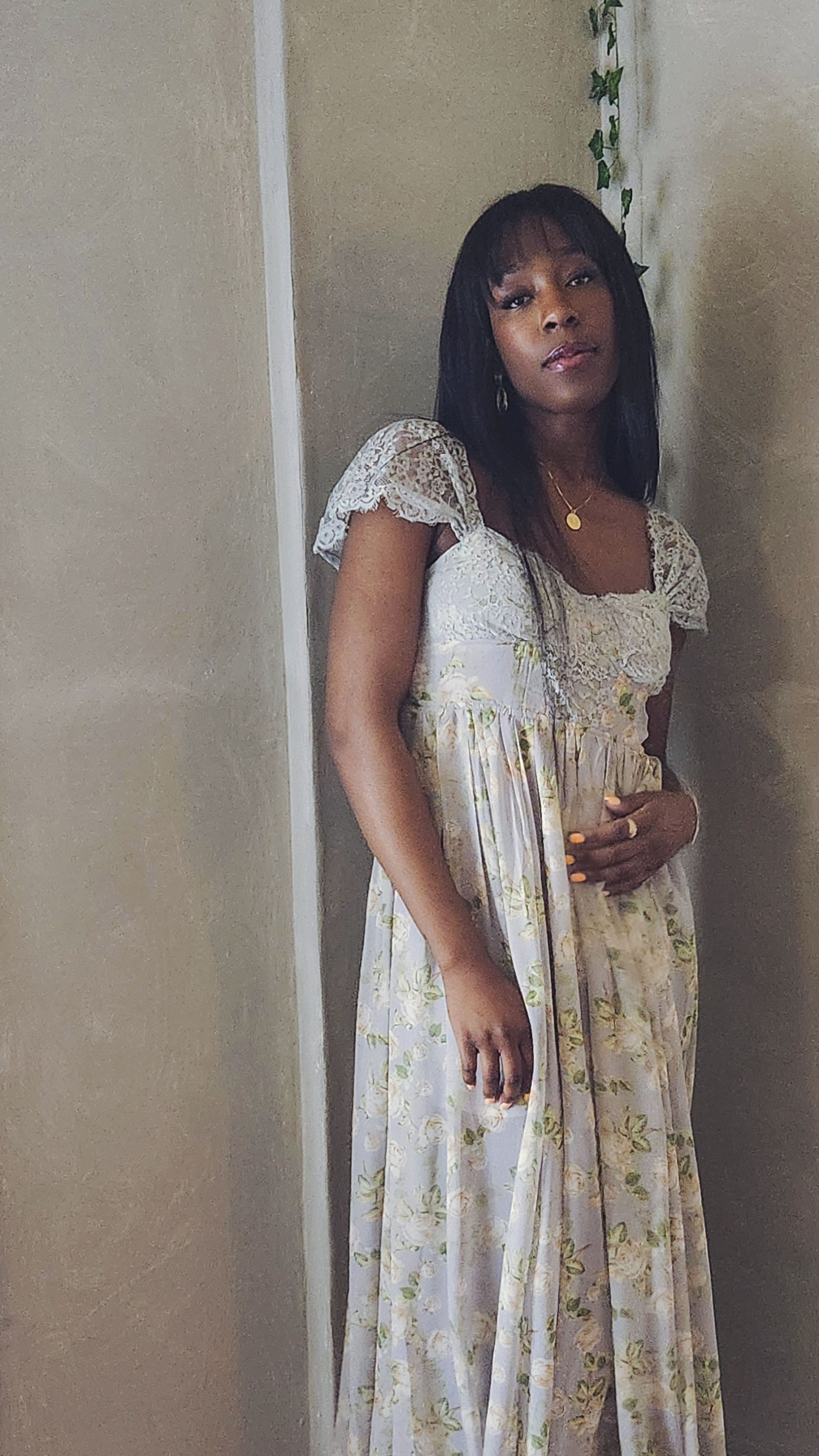 Floral Rays Paneled Maxi