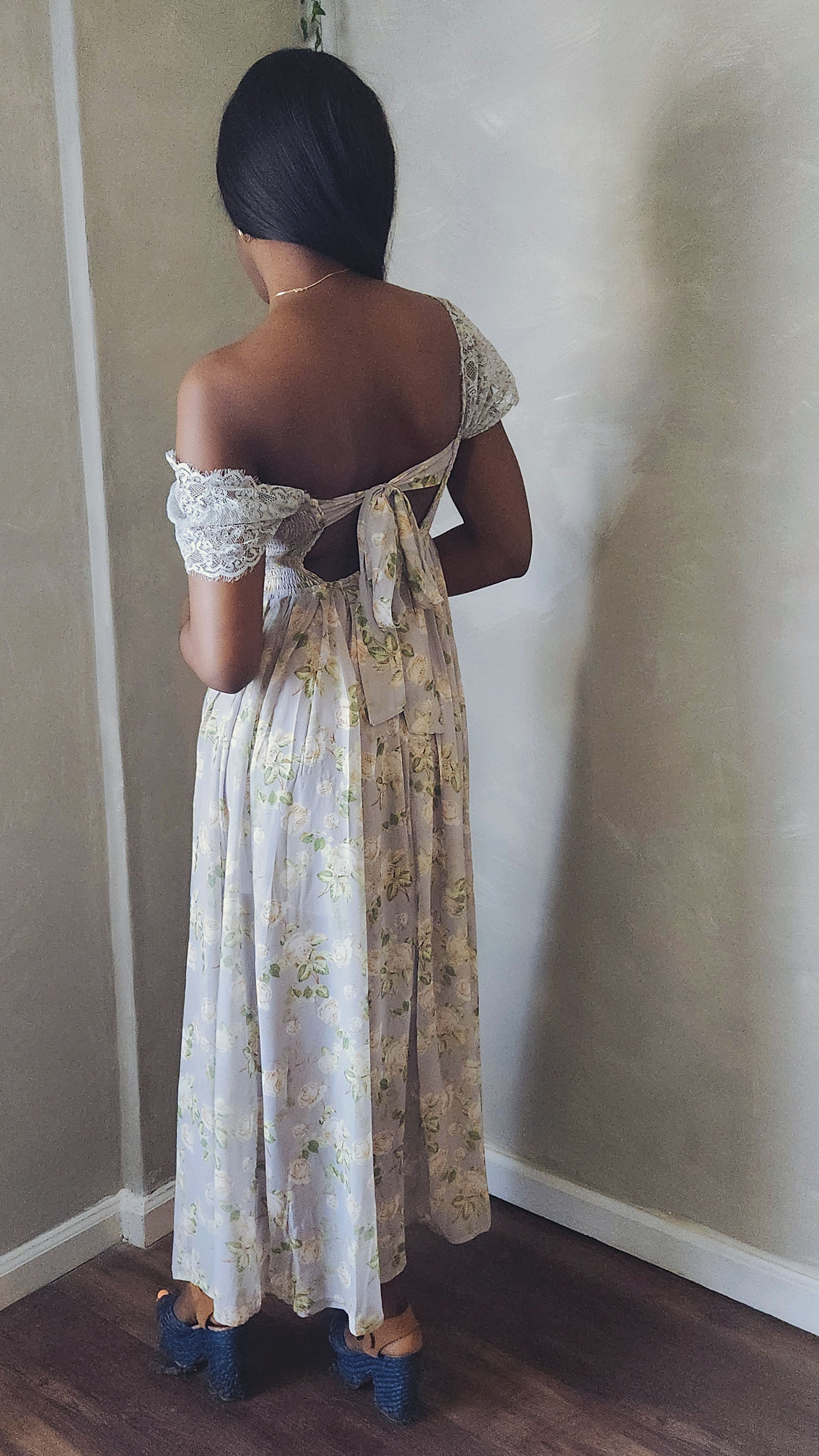 Floral Rays Paneled Maxi