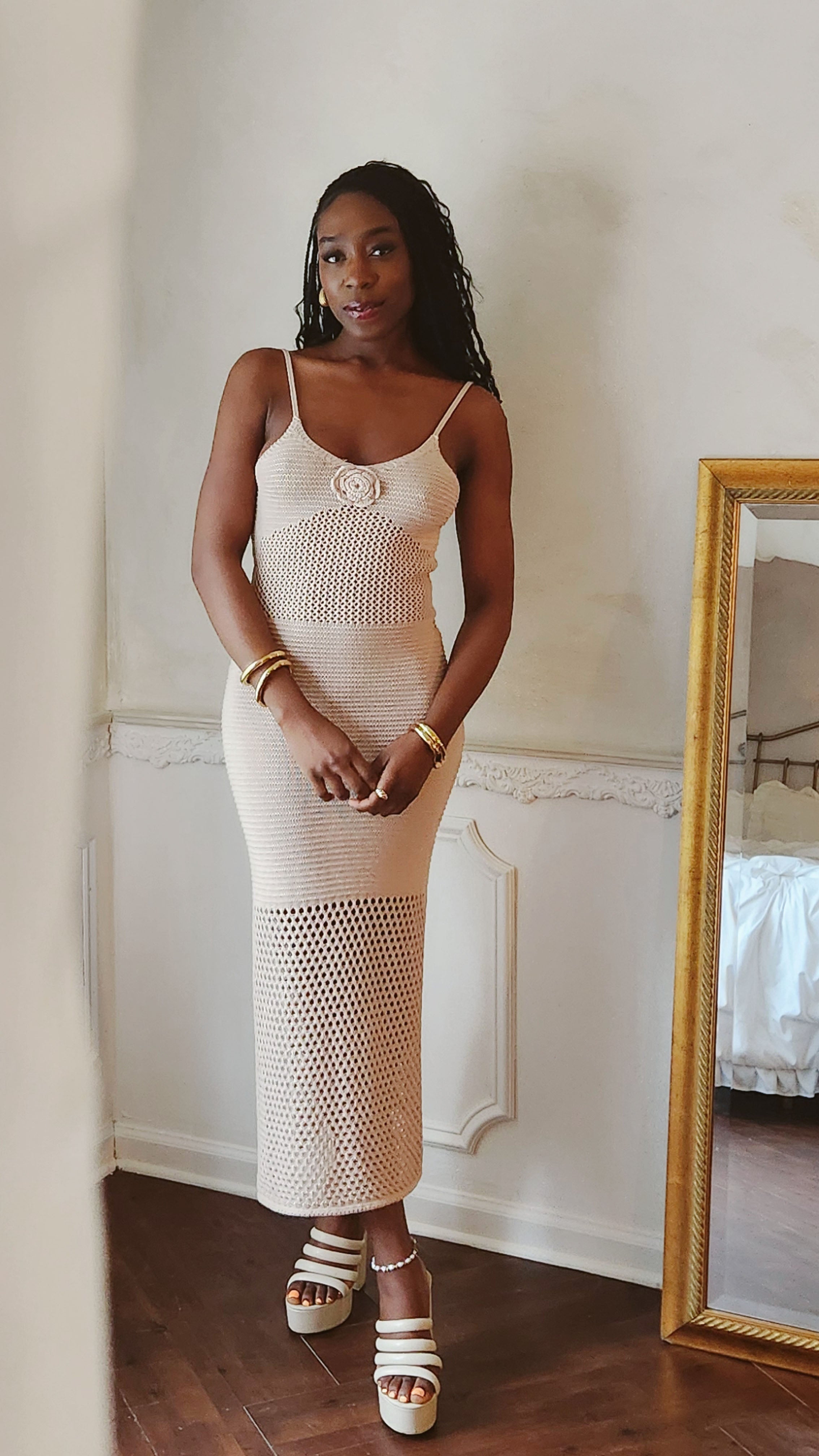 Meesha Crochet Knit Dress