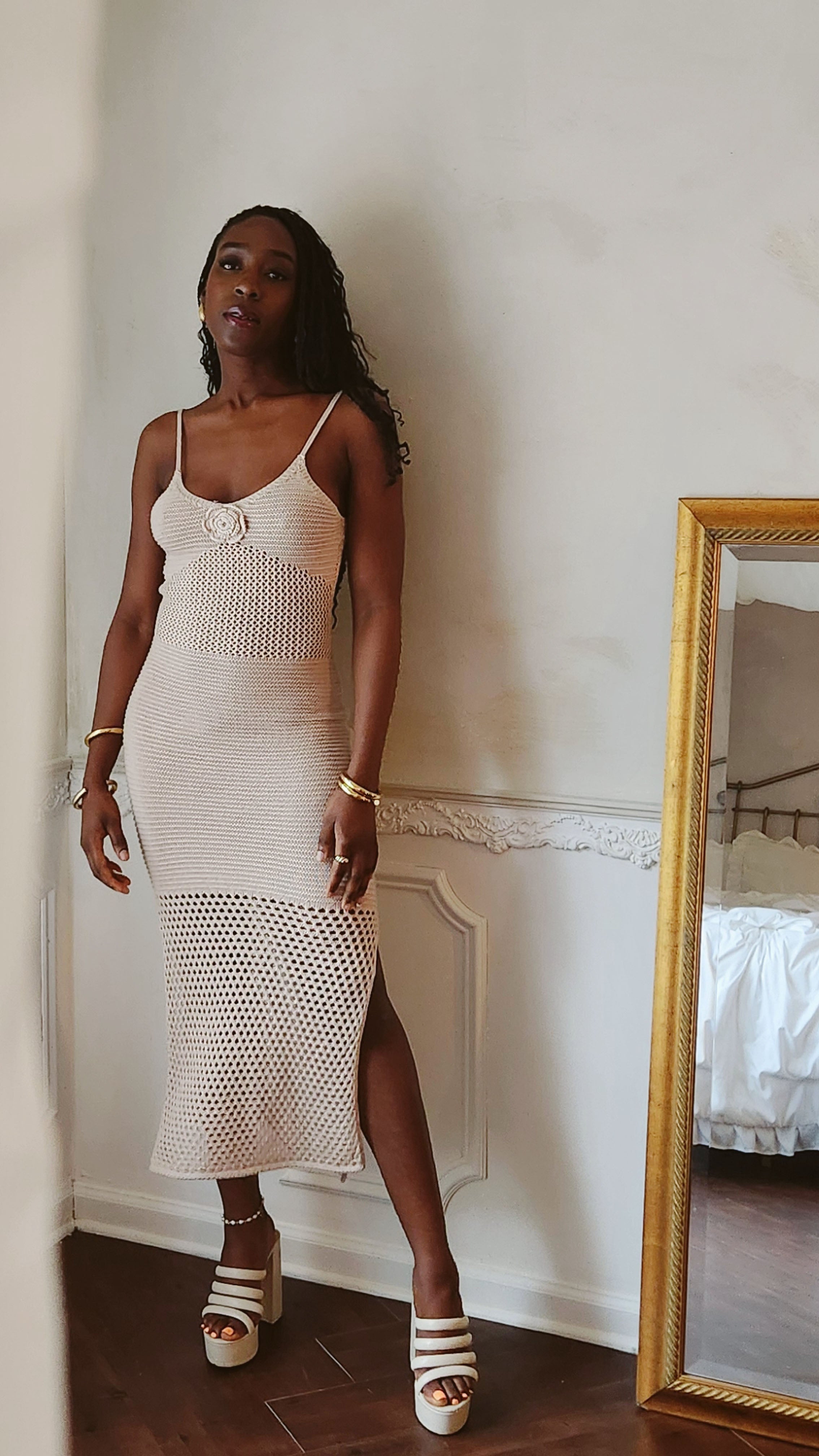 Meesha Crochet Knit Dress