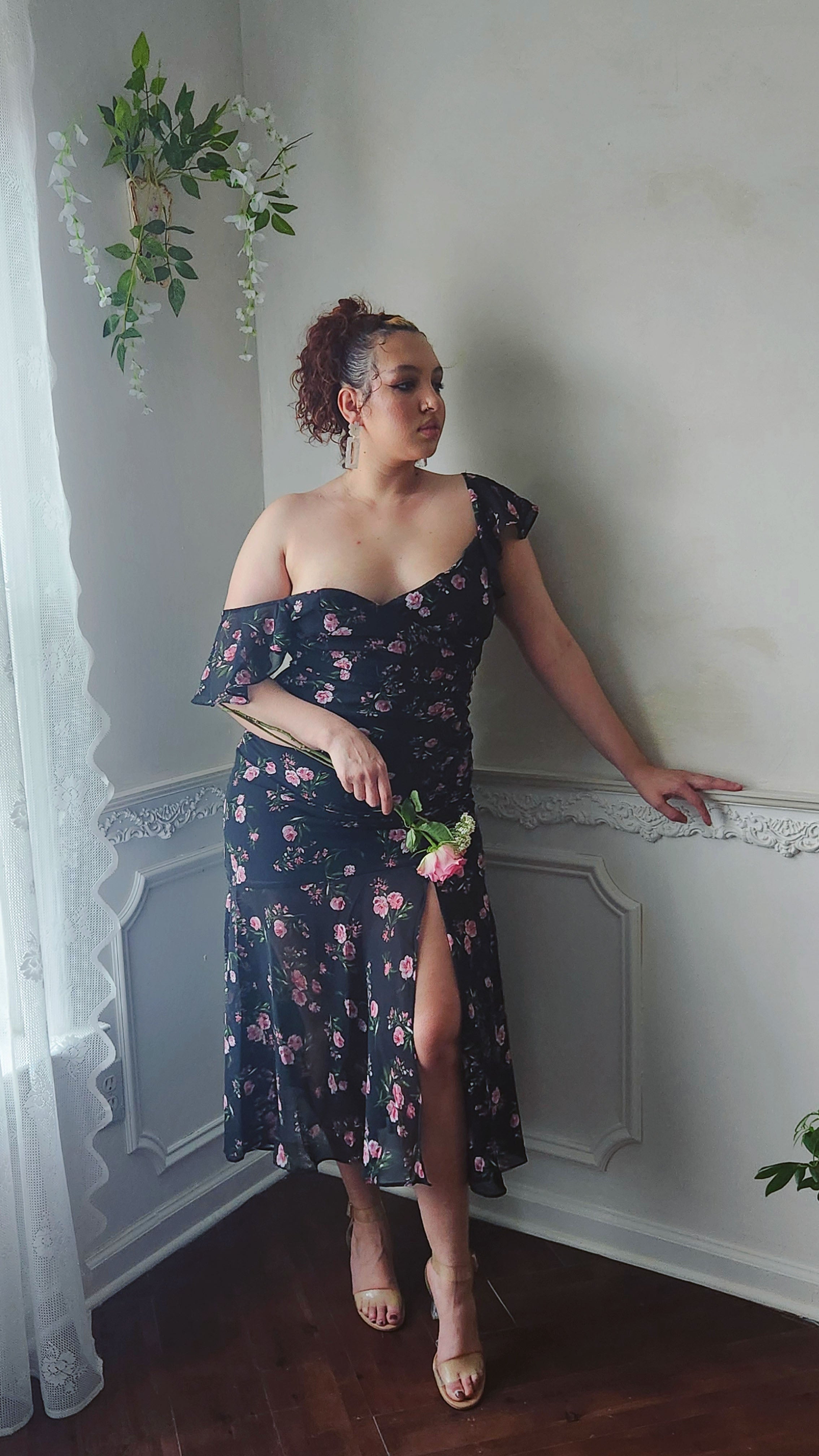Albany Floral Ruched Dress (1 SMALL LEFT)