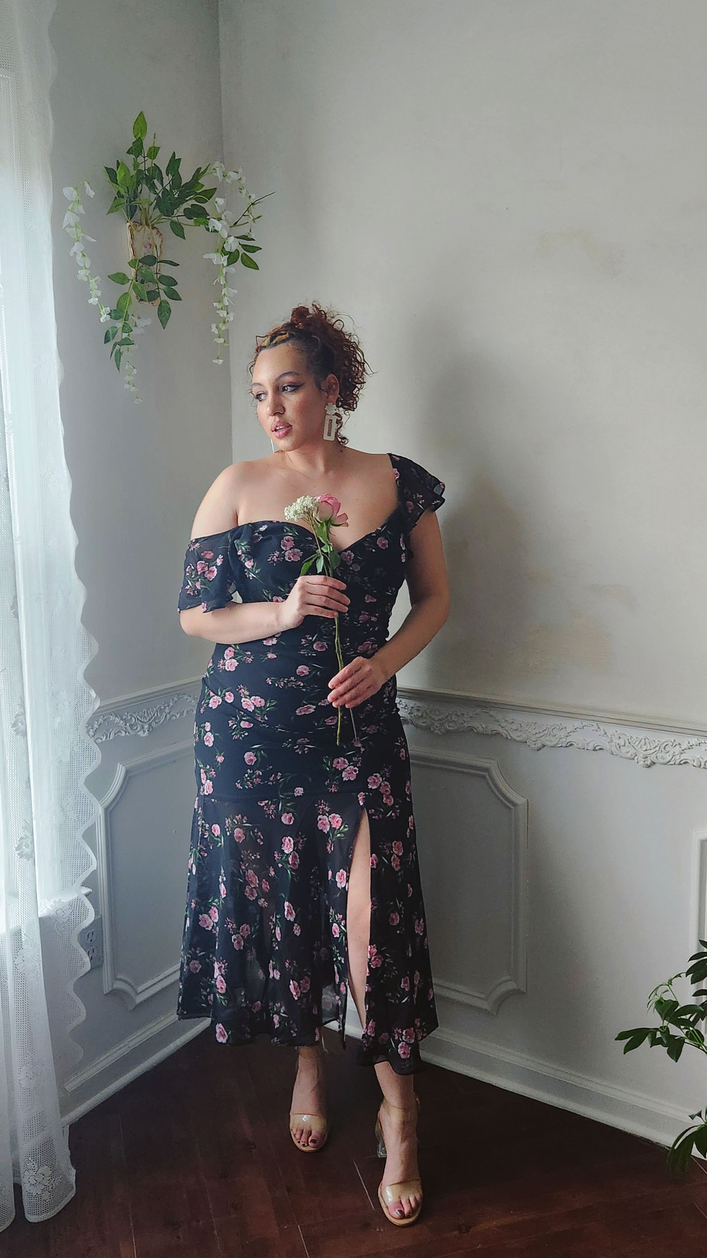 Albany Floral Ruched Dress (1 SMALL LEFT)