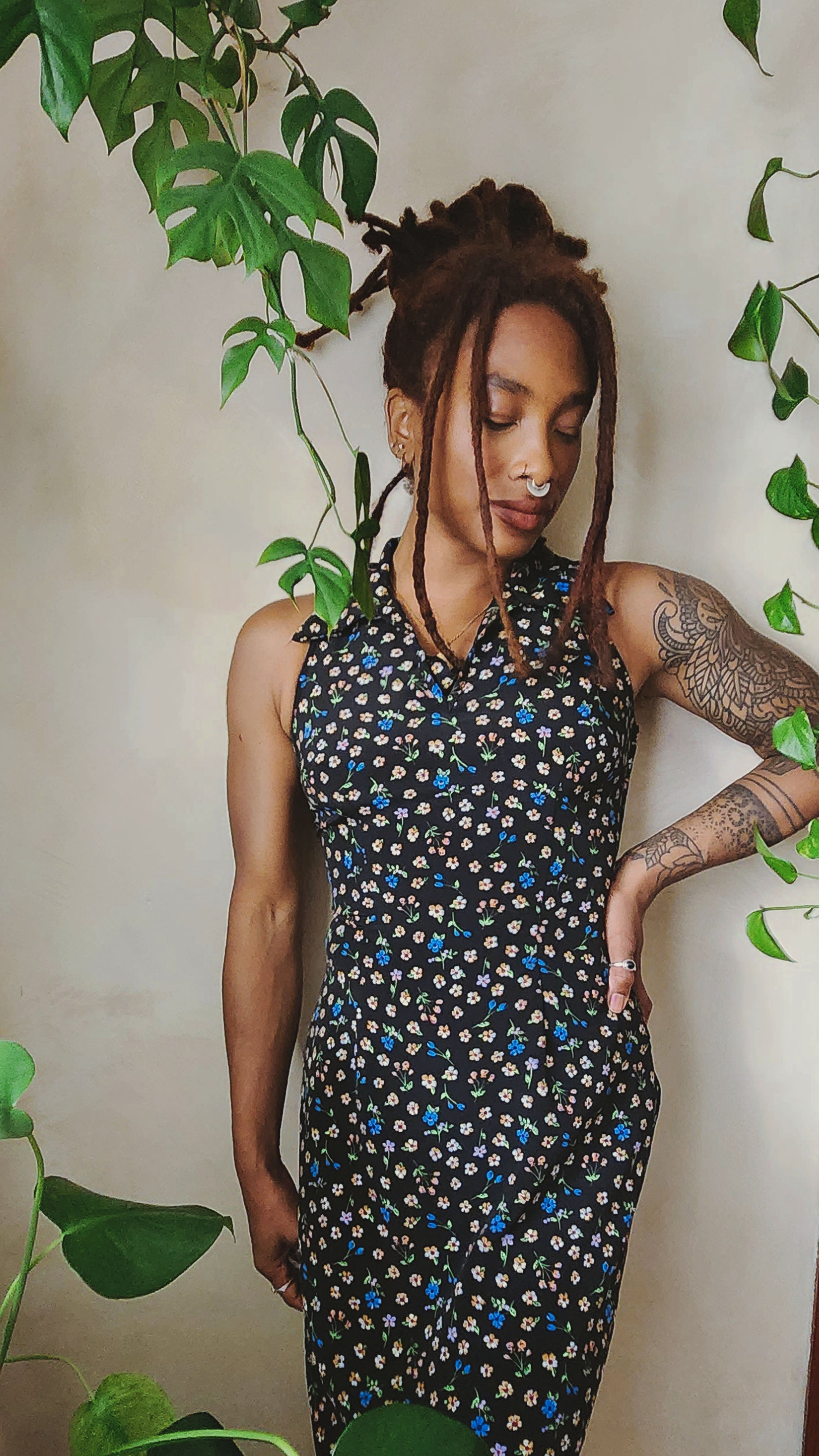 Vintage Floral Collared Dress