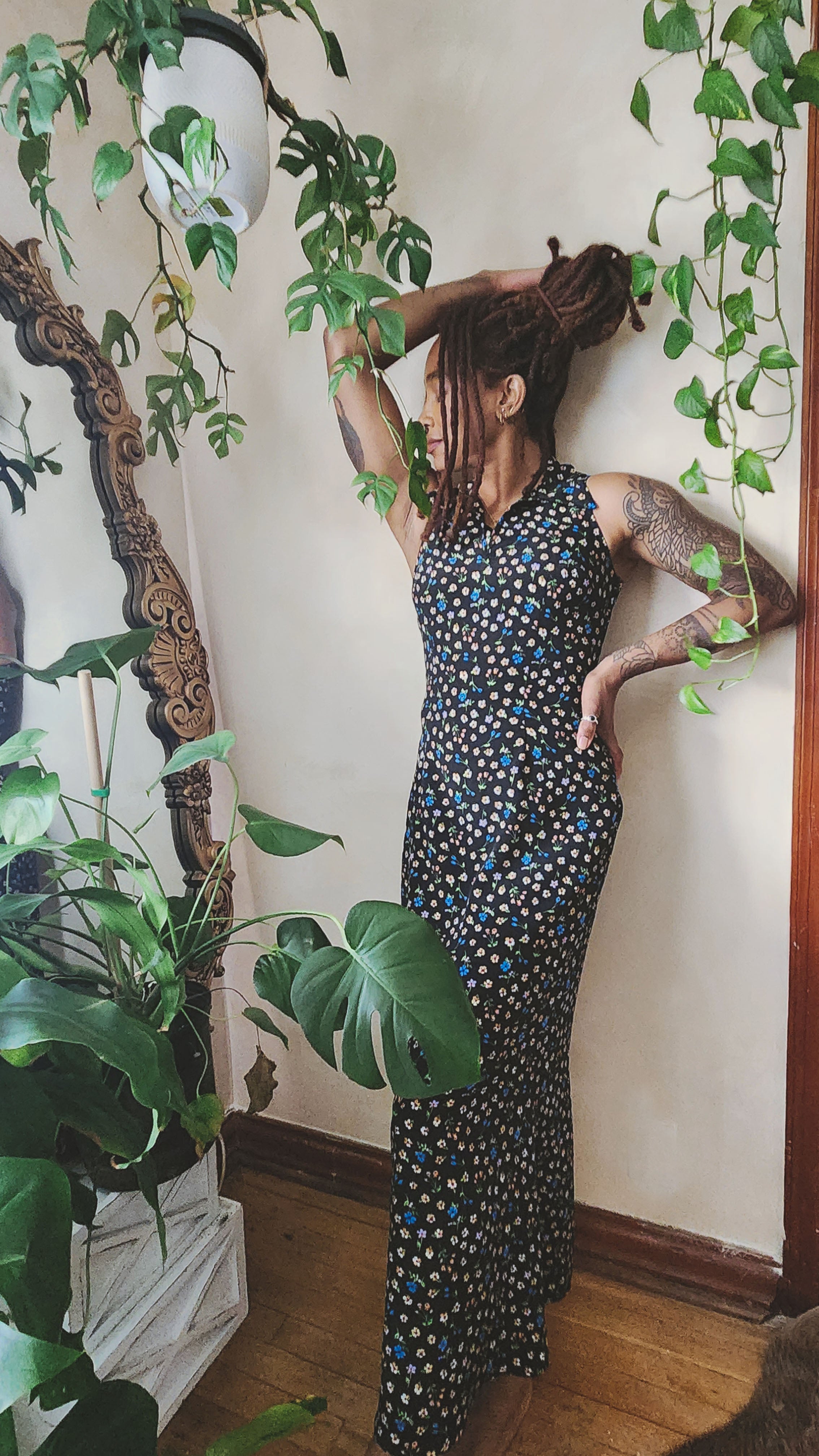 Vintage Floral Collared Dress