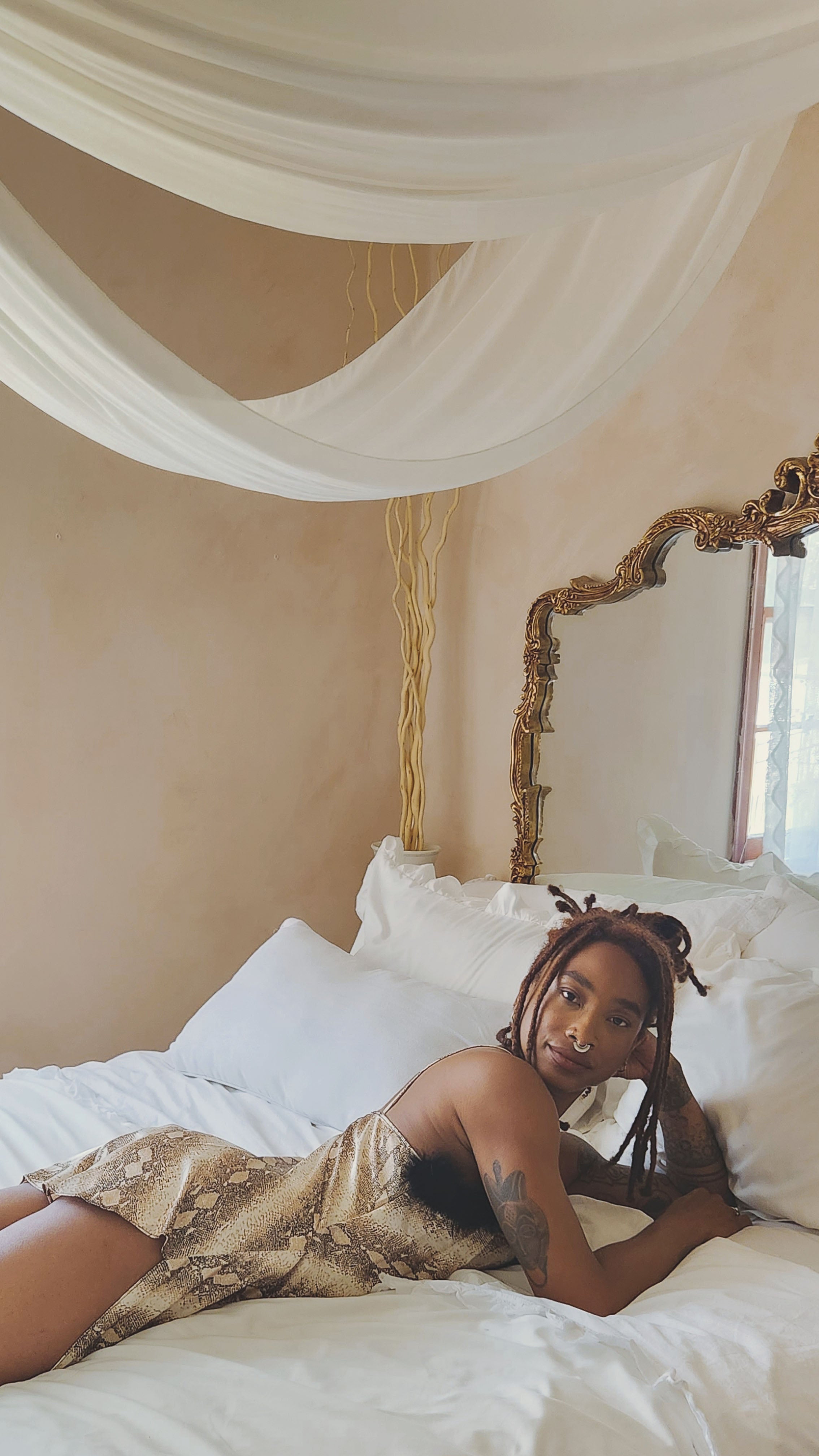 Vintage Fur trim Short Slip