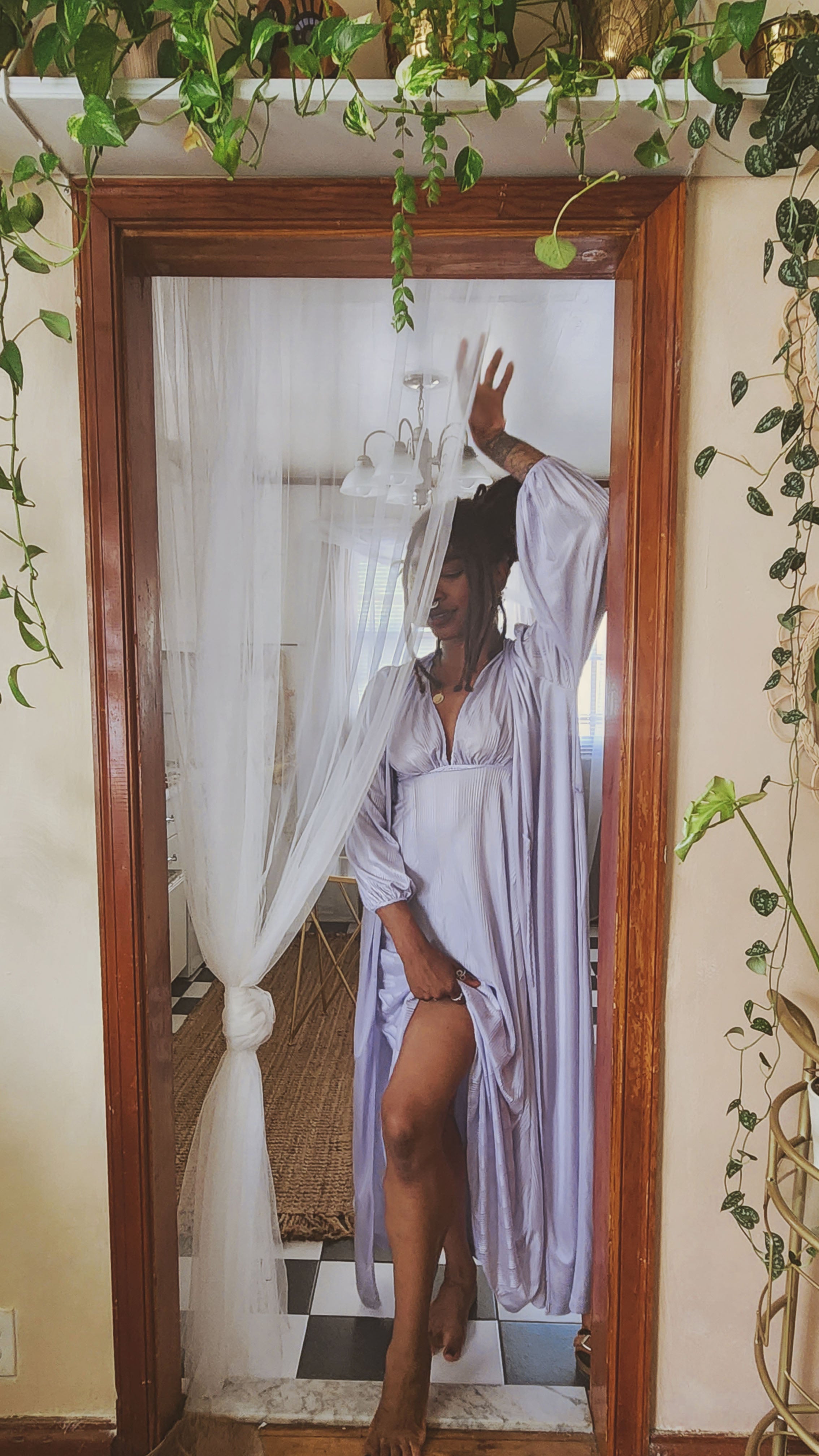 Vintage Lavender Maxi Slip Set