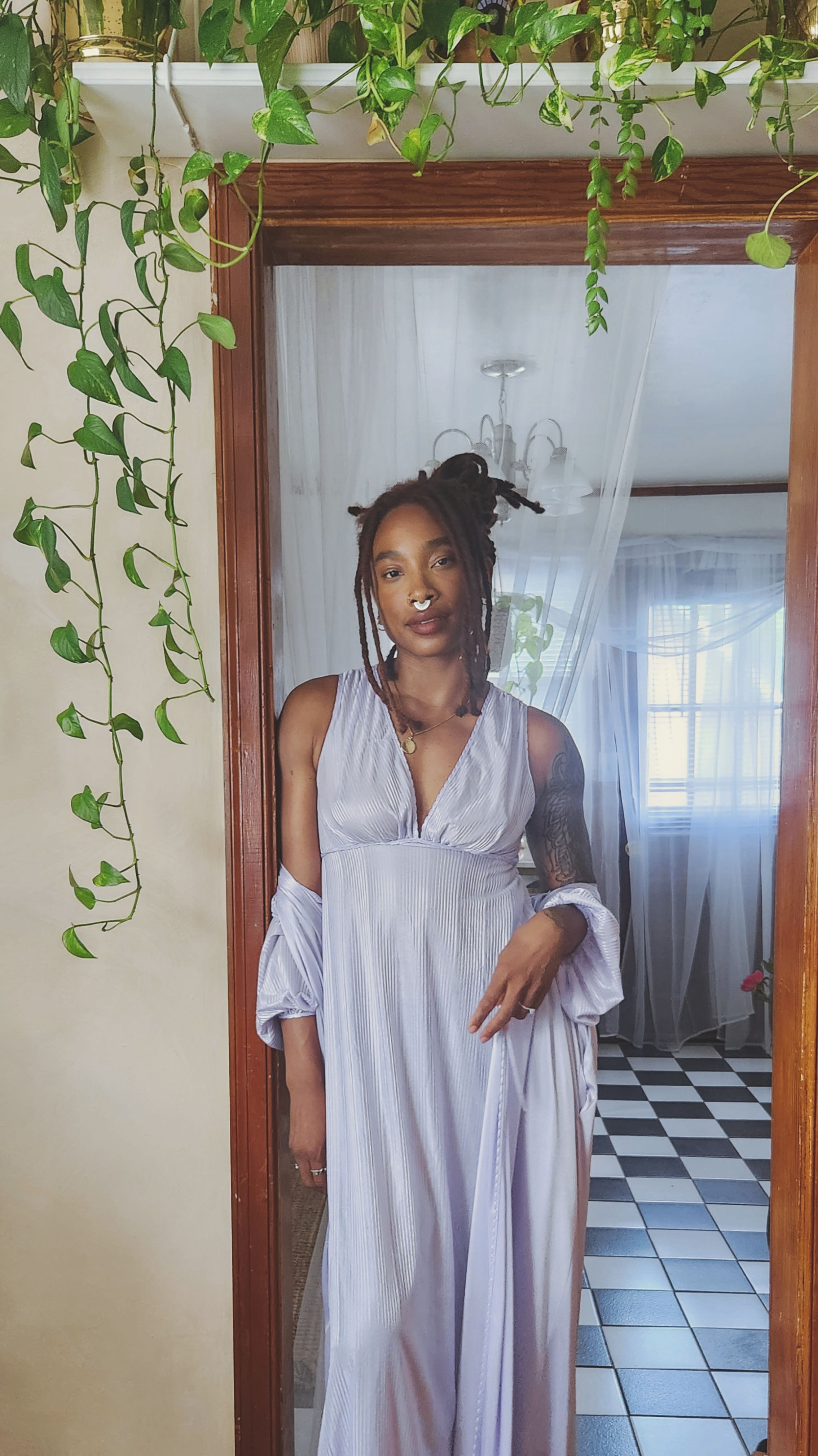 Vintage Lavender Maxi Slip Set