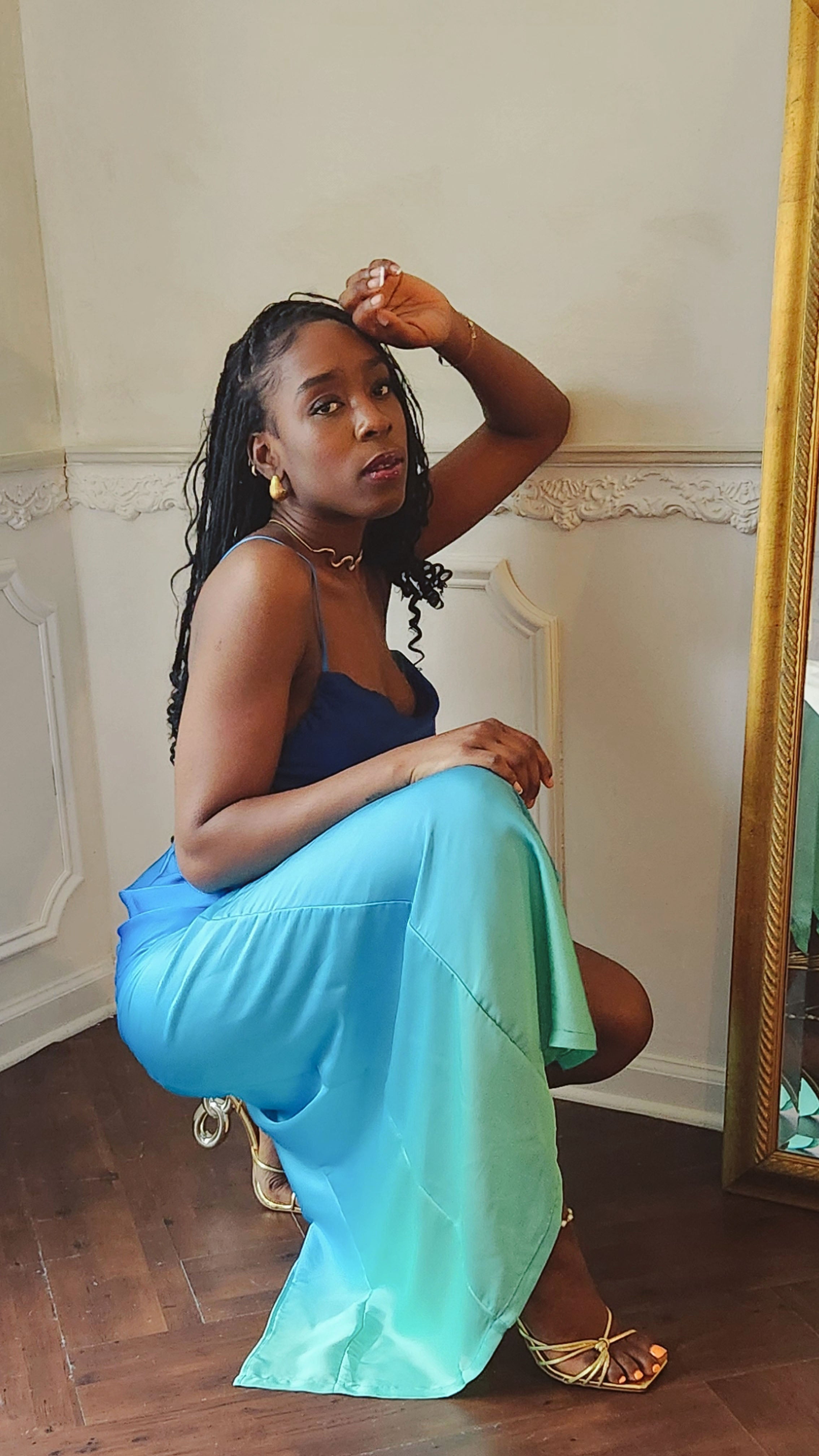 Made in Manhattan Open-Back Ombre Maxi Dress