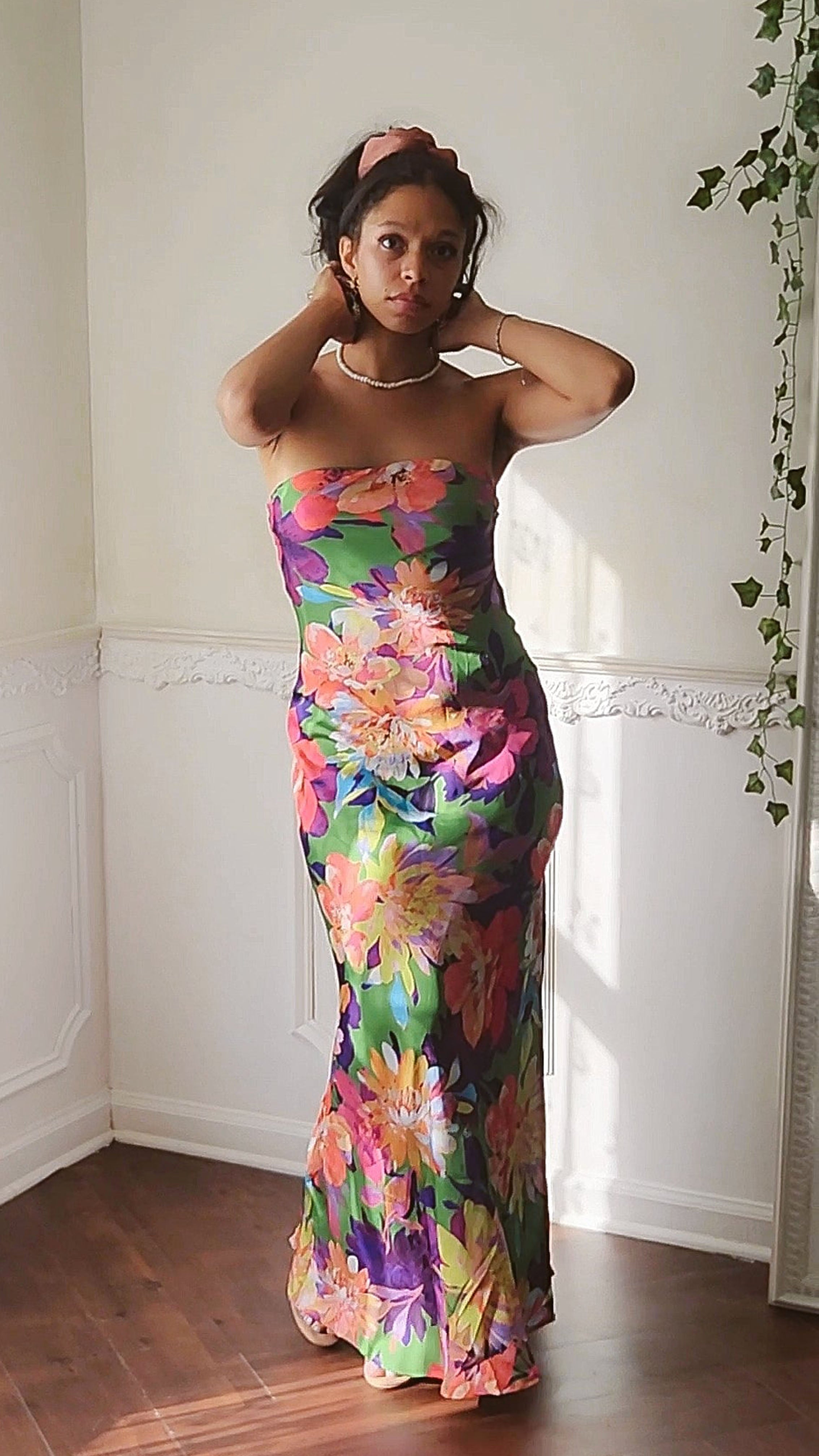 Main Entrance Strapless Bias Cut Maxi Dress