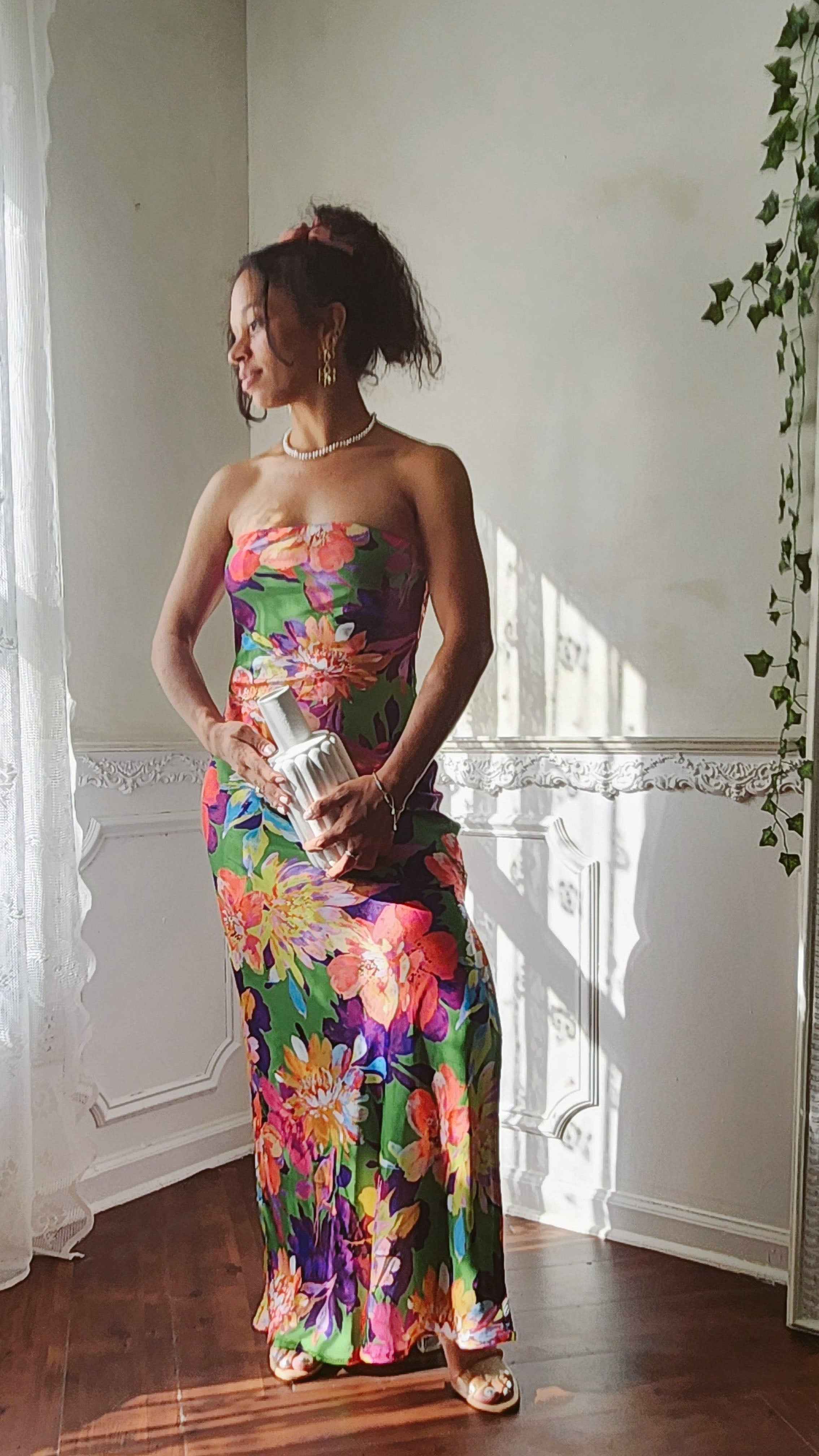 Main Entrance Strapless Bias Cut Maxi Dress