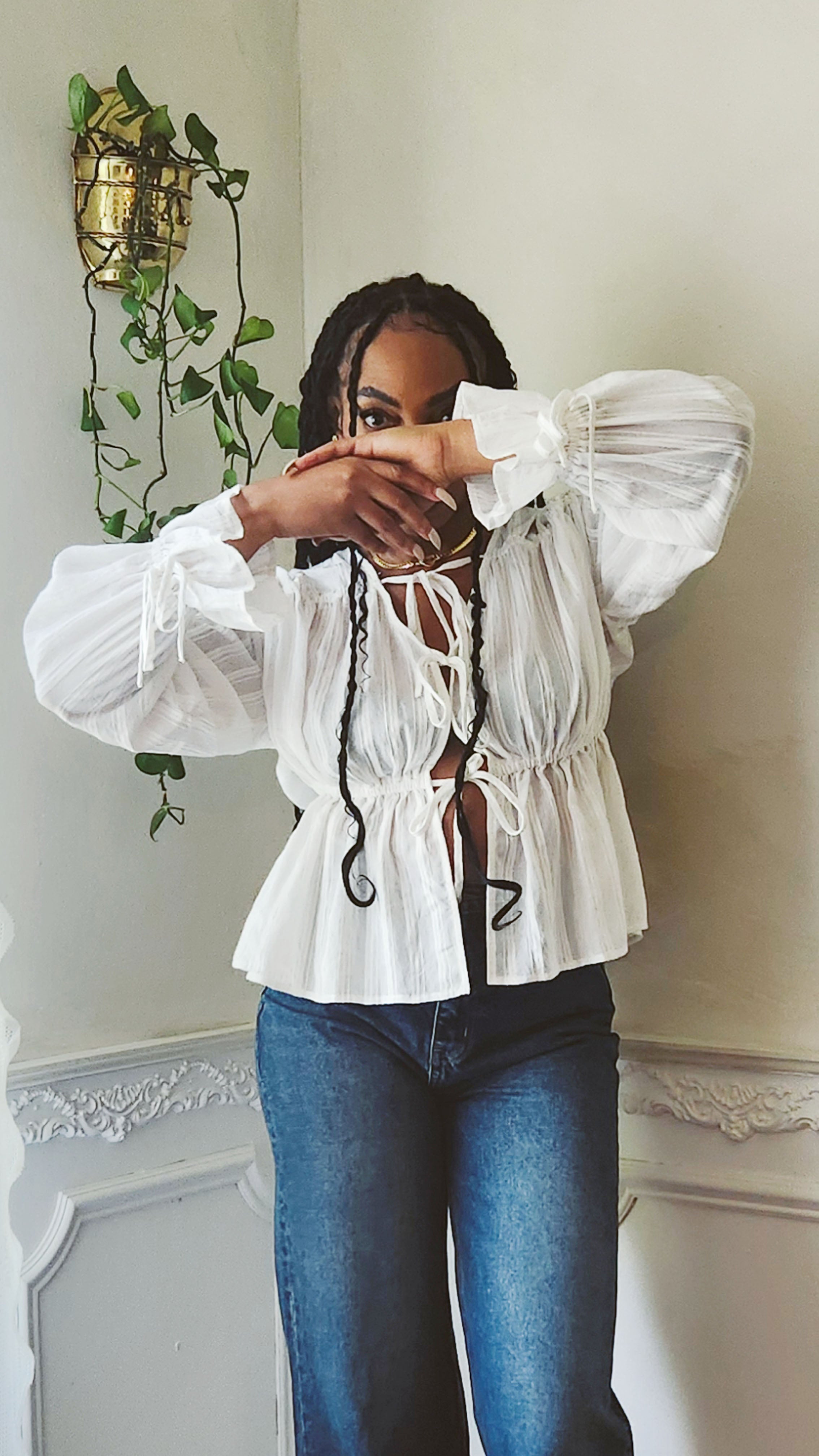 Neera Tiered Ruched Woven Blouse