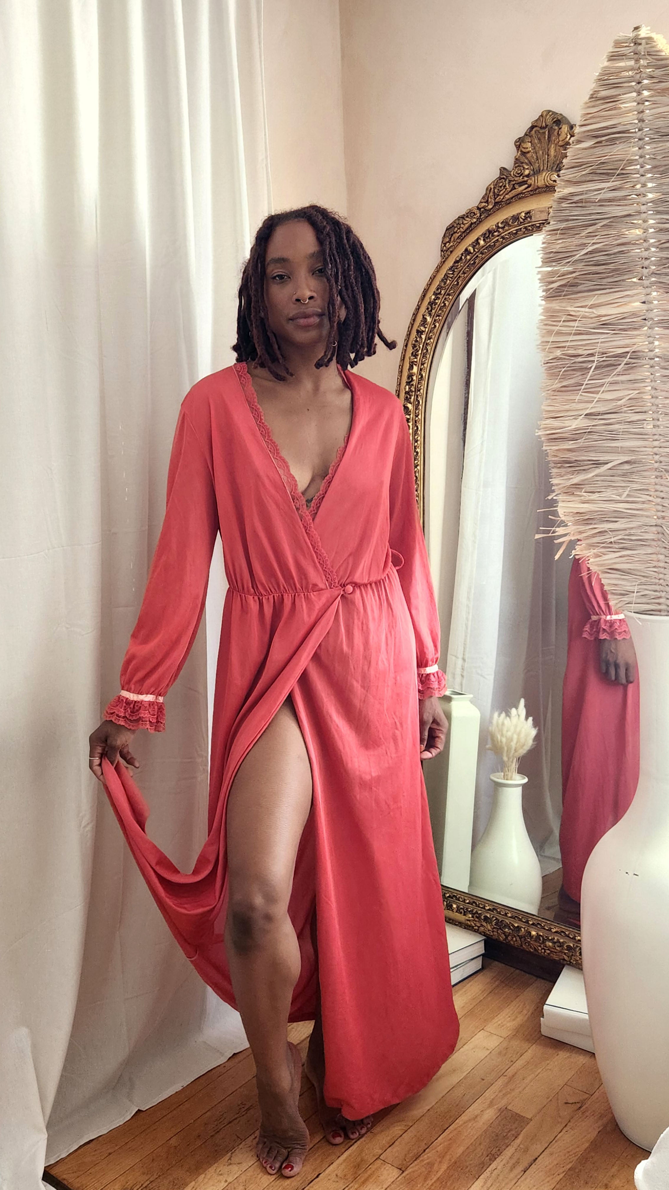 Vintage Hand Dyed Berry Robe