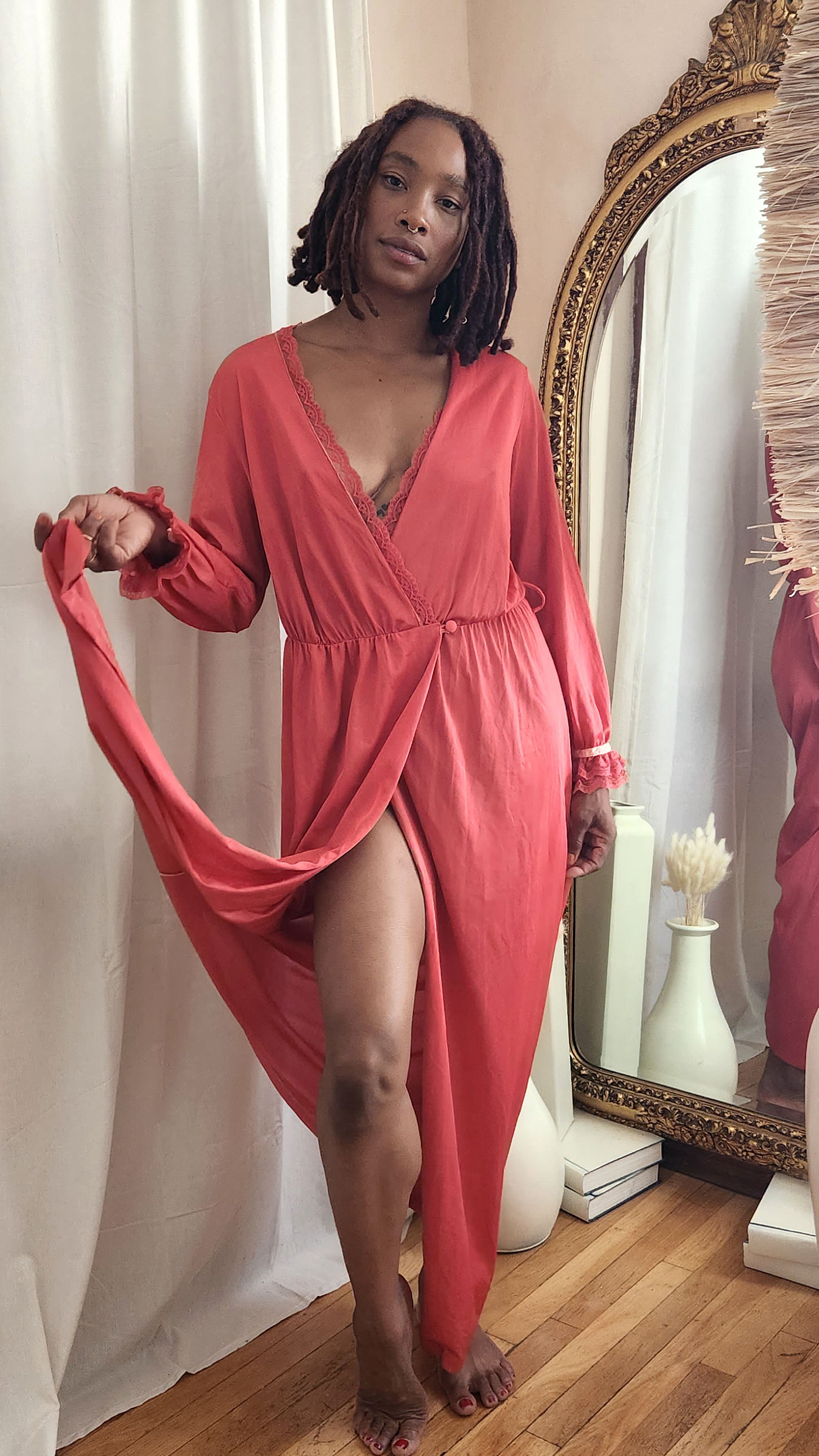 Vintage Hand Dyed Berry Robe