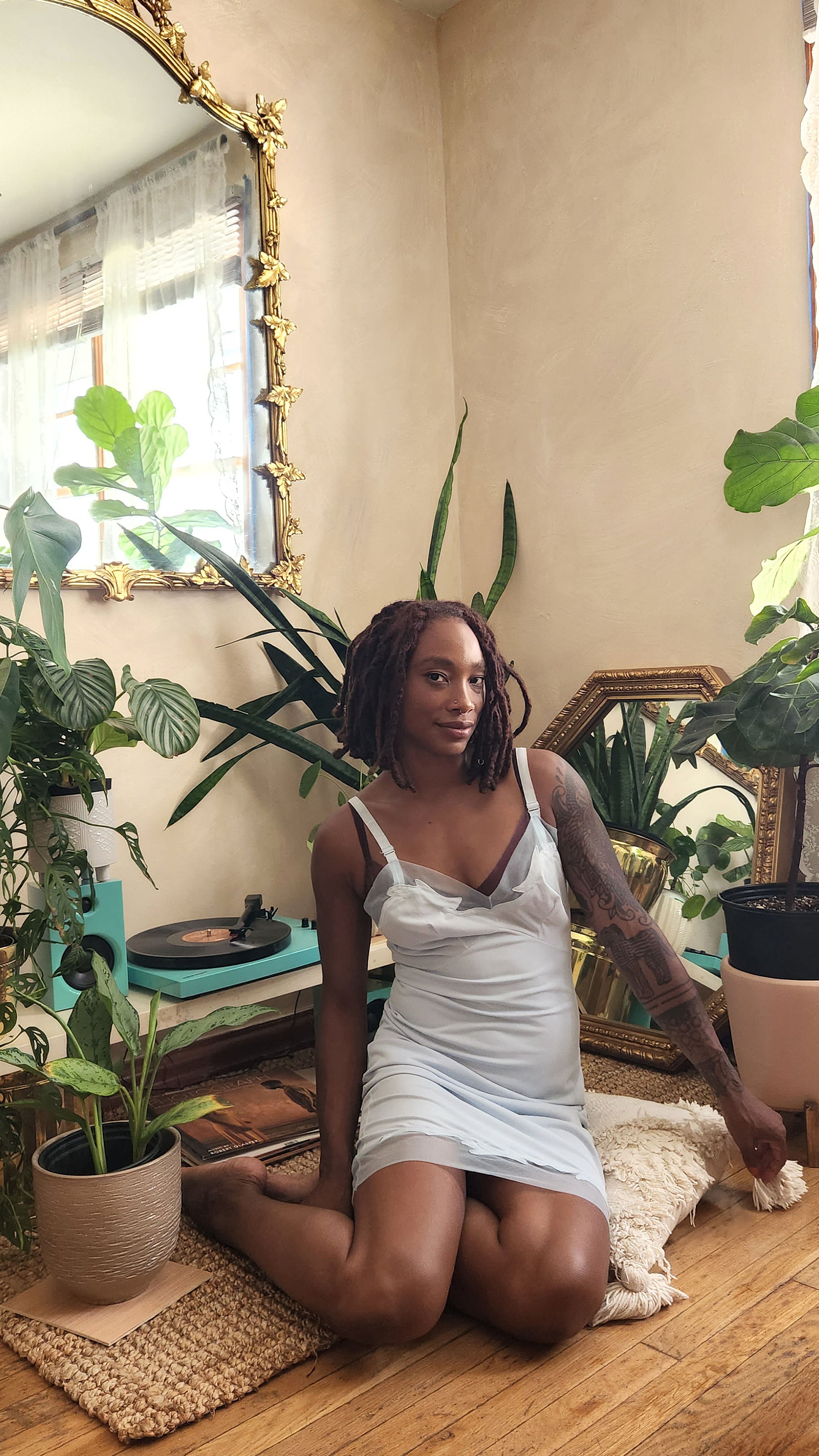 Vintage Pale Blue Nite Slip