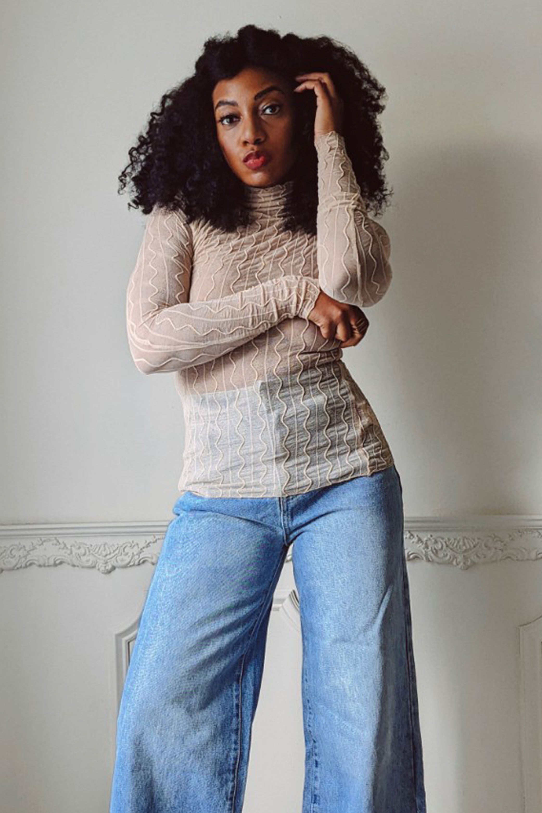 Buttercream Ross Mesh Top