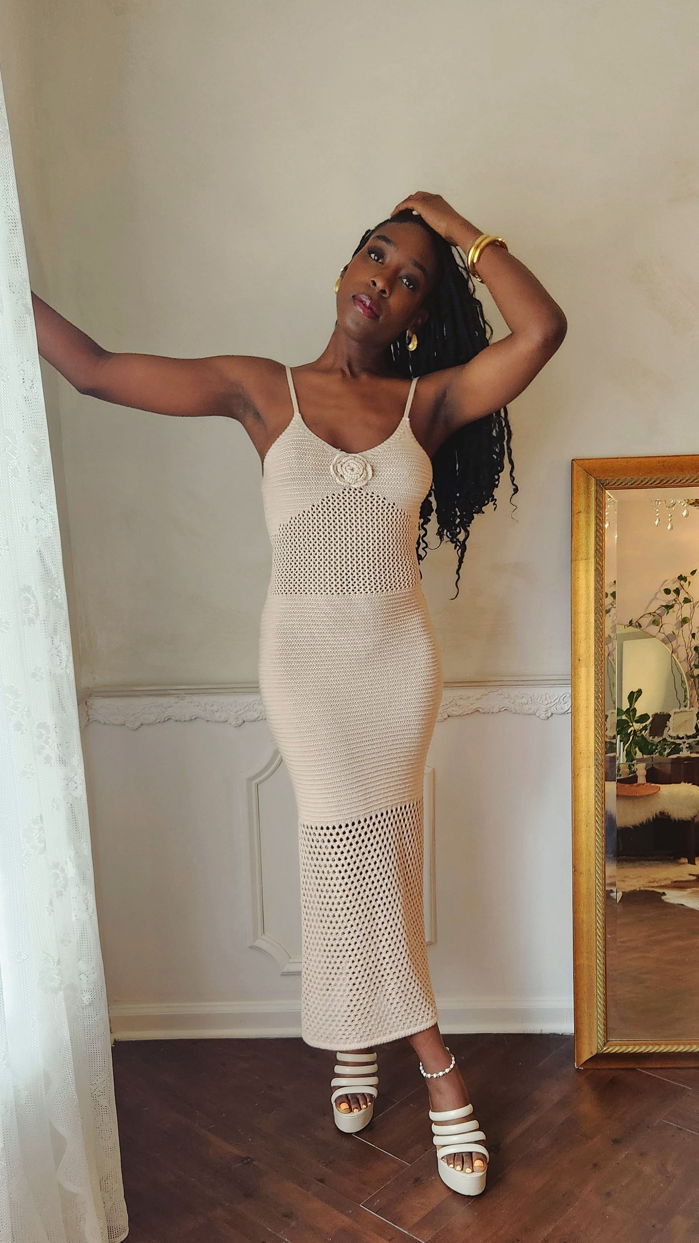 Meesha Crochet Knit Dress