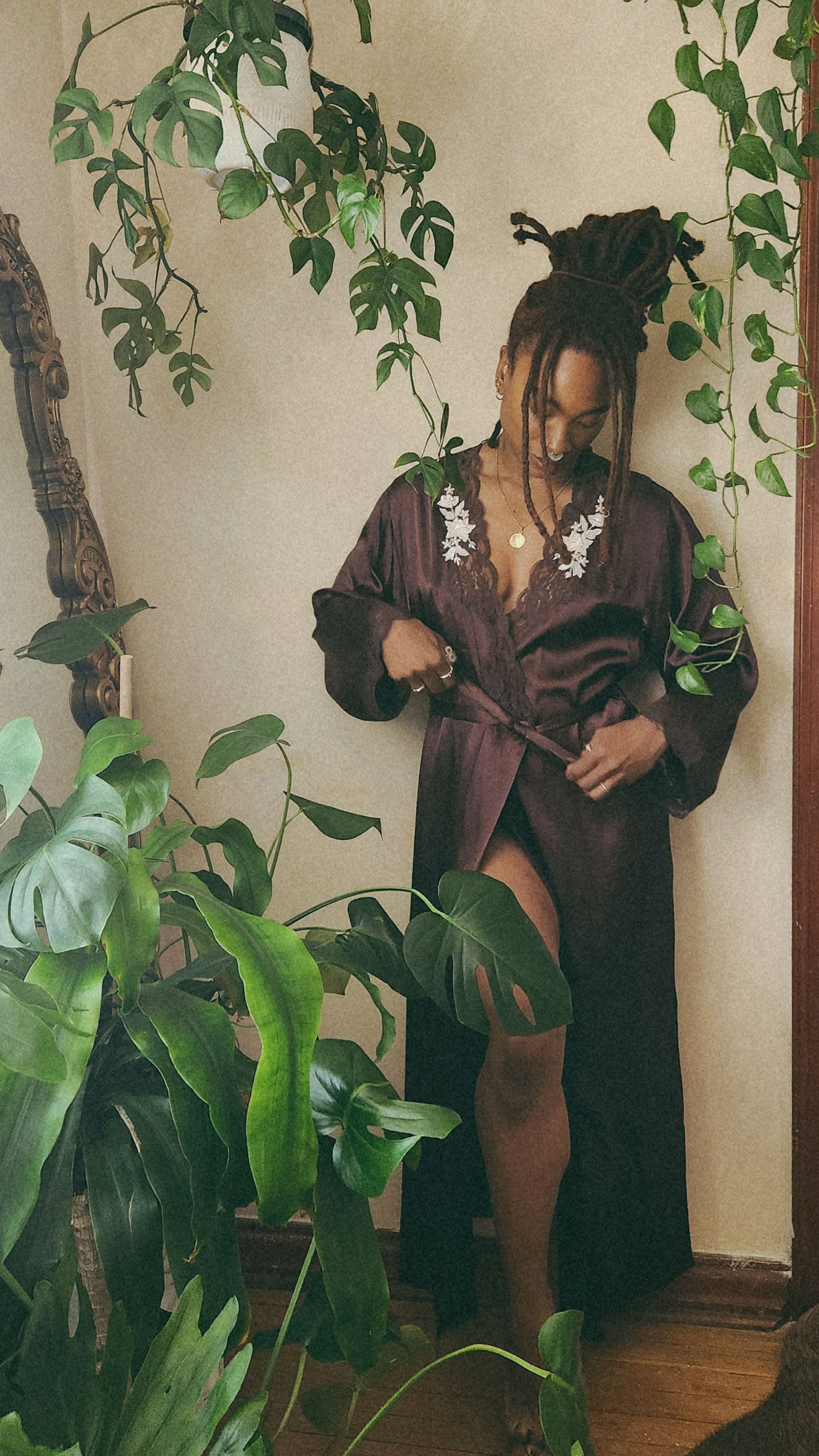 Vintage Chocolate Maxi Robe